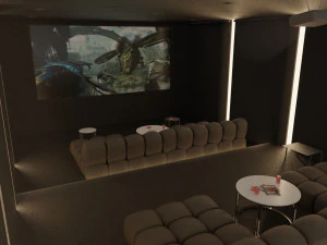 sala de cinema em casa Modelo 3D