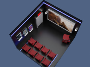 low-poly movie theater Modelo 3D