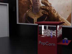 low-poly movie theater Modelo 3D