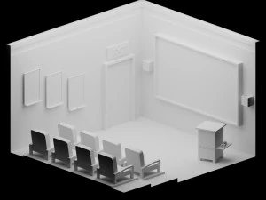 low-poly movie theater 3D Model