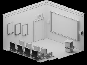 low-poly movie theater 3D Model