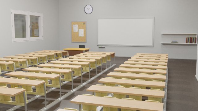 interior classroom scene Modèle 3D .c4d .max .obj .3ds .fbx .stl .blend 