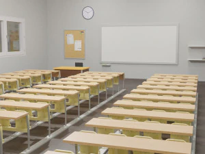 cena interior da sala de aula Modelo 3D