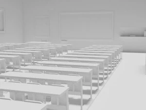 cena interior da sala de aula Modelo 3D