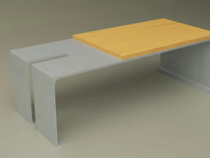 street bench with bicycle 3D Model
