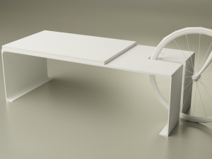 street bench with bicycle 3Dモデル