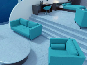 underwater hotel room 3D Model