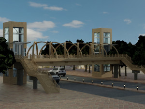 pedestrian overpass Modelo 3D