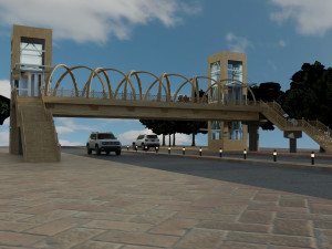 pedestrian overpass Modelo 3D