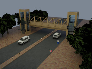 pedestrian overpass Modelo 3D