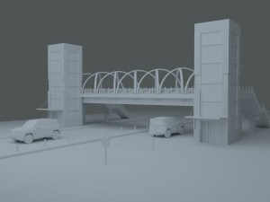pedestrian overpass Modelo 3D