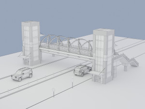 pedestrian overpass Modelo 3D