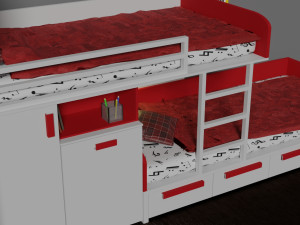 modern bunk bed Modelo 3D