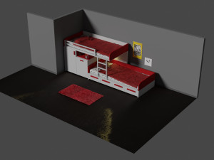 modern bunk bed Modelo 3D