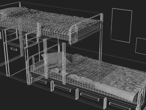 modern bunk bed 3D Model