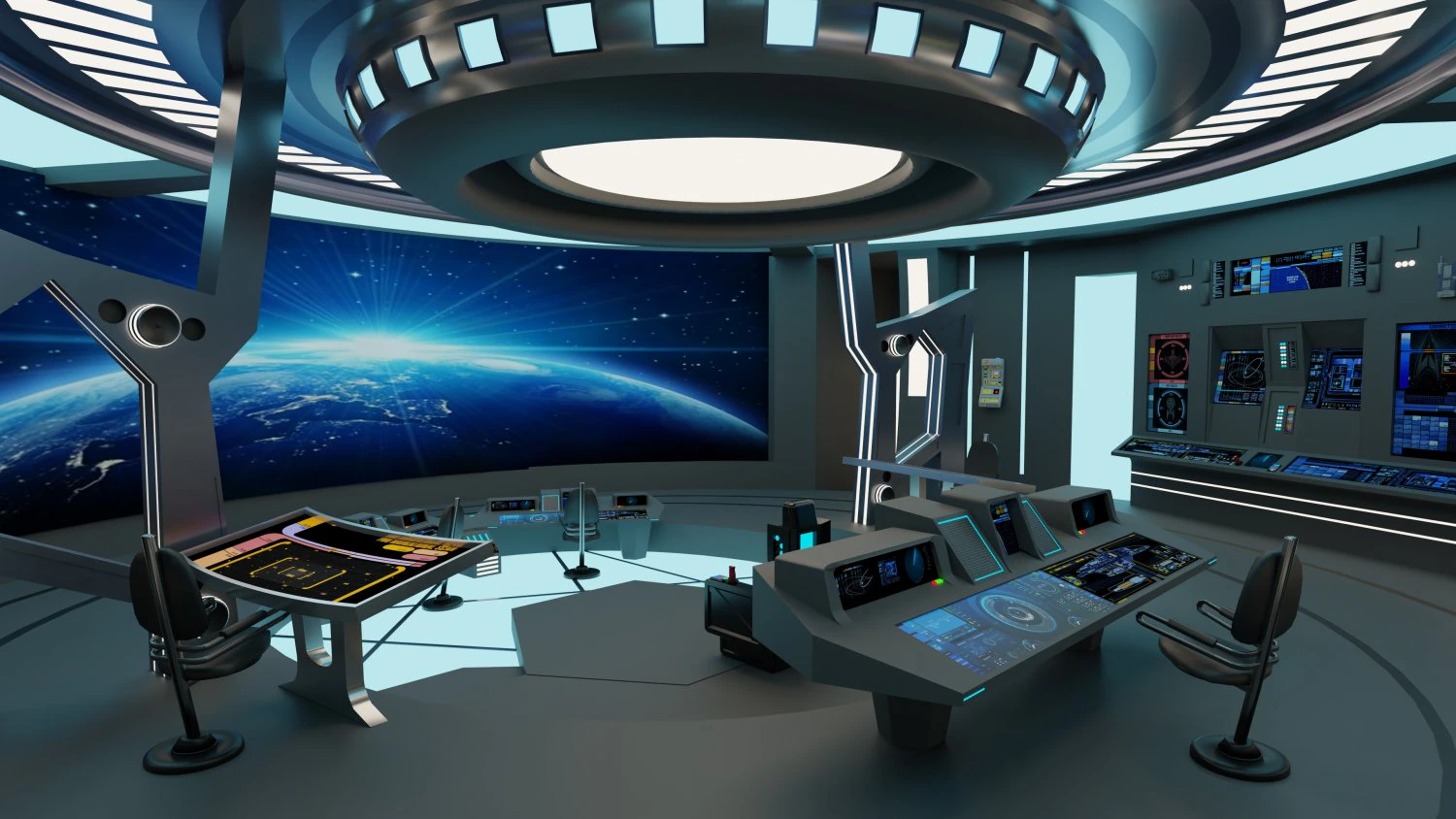 starship - startrek bridge 3D Model .c4d .max .obj .3ds .fbx .stl .blend