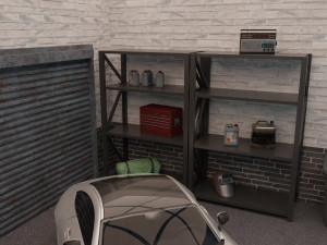 car garage with tools 3D 모델