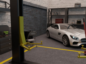 car garage with tools 3D 모델