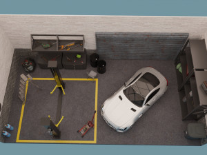 car garage with tools 3D 모델