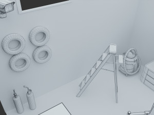 car garage with tools 3D 모델