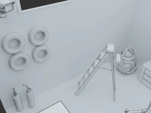 car garage with tools 3D Model
