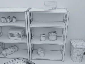 car garage with tools 3D Model