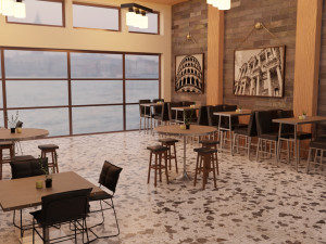 cafe interior Modelo 3D