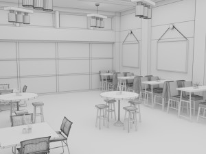 cafe interior Modelo 3D