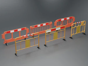 road barriers - 6 barrier 3D Model