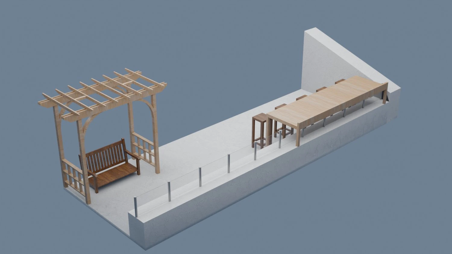 terrace - roof 3D Model .c4d .max .obj .3ds .fbx .stl .blend 