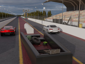 drag race - race track with 2 cars 3Dモデル