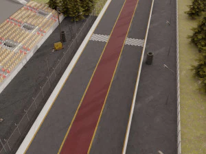 drag race - race track with 2 cars 3D Model