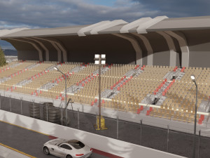 drag race - race track with 2 cars 3Dモデル
