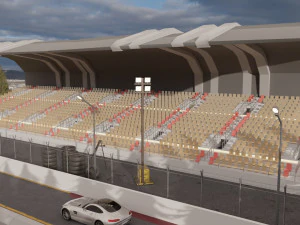 drag race - race track with 2 cars 3D Model