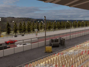 drag race - race track with 2 cars 3D Model