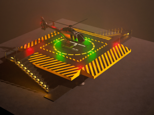 Helipad with Helicopter 3D Model