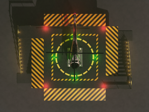Helipad with Helicopter 3D Model