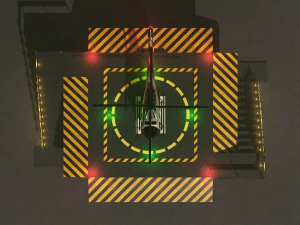 Helipad with Helicopter 3D Model