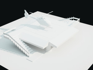 Helipad with Helicopter 3D Model