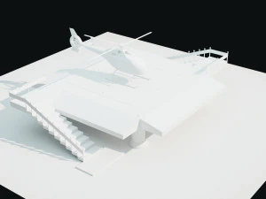 Helipad with Helicopter 3D Model