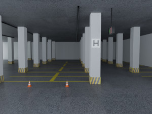 Closed Car Parking Area Modello 3D