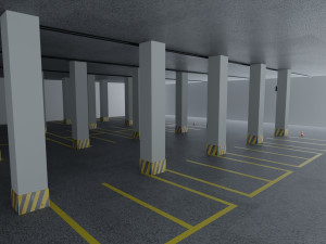 Closed Car Parking Area Modello 3D