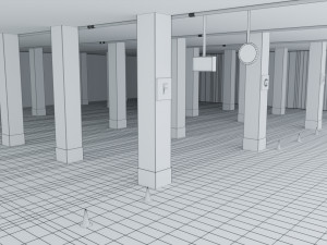 Closed Car Parking Area Modello 3D