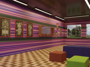 School Hallway - Corridor Scene 3D-Modell