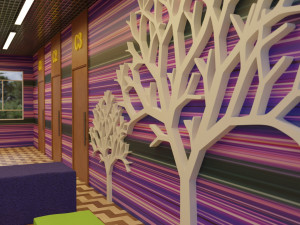School Hallway - Corridor Scene 3D-Modell