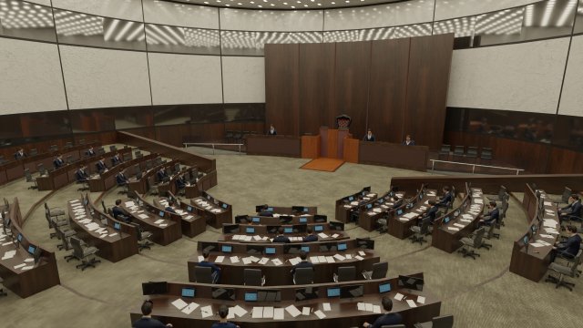 VR Conference Hall - Council - Parliament - Control Room Model 3D .c4d .max .obj .3ds .fbx .stl .blend 