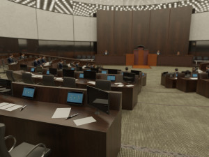 VR Conference Hall - Council - Parliament - Control Room Model 3D