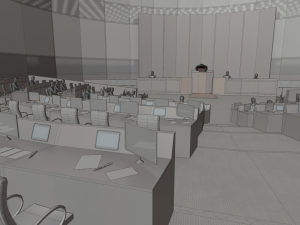 VR Conference Hall - Council - Parliament - Control Room Model 3D