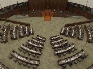 VR Conference Hall - Council - Parliament - Control Room Model 3D