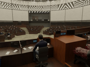 VR Conference Hall - Council - Parliament - Control Room Model 3D